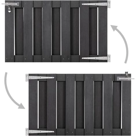 SUPERMARKET Portillon WPC 100x60 Cm Gris 4 SUPERMARKET Portillon WPC 100x60 Cm Gris – Image 2