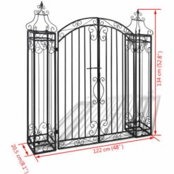 SUPERMARKET Portillon Ornemental De Jardin Fer Forgé 122 X 20,5 X 134 Cm 11 SUPERMARKET Portillon Ornemental De Jardin Fer Forgé 122 X 20,5 X 134 Cm -Portail Soldes Boutique 63657724 5