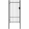 SUPERMARKET Portillon Simple Porte Avec Dessus à Pointe Acier 1x2 M Noir -Portail Soldes Boutique 63662689 1