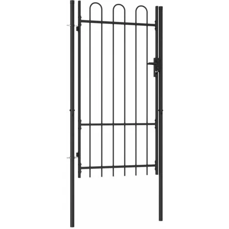 SUPERMARKET Portillon Simple Porte Avec Dessus Arqué Acier 1x1,75 M Noir 4 SUPERMARKET Portillon Simple Porte Avec Dessus Arqué Acier 1x1,75 M Noir – Image 2