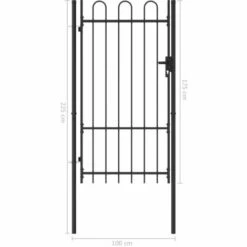 SUPERMARKET Portillon Simple Porte Avec Dessus Arqué Acier 1x1,75 M Noir 11 SUPERMARKET Portillon Simple Porte Avec Dessus Arqué Acier 1x1,75 M Noir -Portail Soldes Boutique 63663450 5