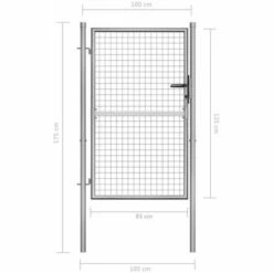 SUPERMARKET Porte De Jardin Acier Galvanisé 105x175 Cm Argenté -Portail Soldes Boutique 63670628 5