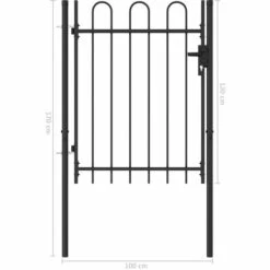 SUPERMARKET Portillon Simple Porte Avec Dessus Arqué Acier 1x1,2 M Noir 11 SUPERMARKET Portillon Simple Porte Avec Dessus Arqué Acier 1x1,2 M Noir -Portail Soldes Boutique 63676146 5