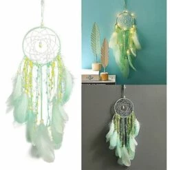 LTS FAFA Exquis Fait à La Main Capteur De Rêves Traditionnel Plume Tenture Murale Décorative Lampe De Nuit Pour Mur Décor à La Maison -Portail Soldes Boutique 64033926 3