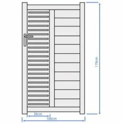 VENTE-UNIQUE.COM Portillon Battant Aluminium Semi Ajouré à Motifs L100 X H179 Cm Anthracite ORIST II - Gris Anthracite -Portail Soldes Boutique 64088561 4