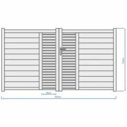 VENTE-UNIQUE.COM Portail Battant Aluminium Semi Ajouré à Motifs L300 X H164 Cm Anthracite En Kit ORIST II - Gris Anthracite -Portail Soldes Boutique 64088562 4