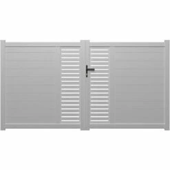 VENTE-UNIQUE.COM Portail Battant Aluminium Semi Ajouré à Motifs L350 X H164 Cm Blanc En Kit ORIST II - Blanc 8 VENTE-UNIQUE.COM Portail Battant Aluminium Semi Ajouré à Motifs L350 X H164 Cm Blanc En Kit ORIST II - Blanc -Portail Soldes Boutique 64088618 3