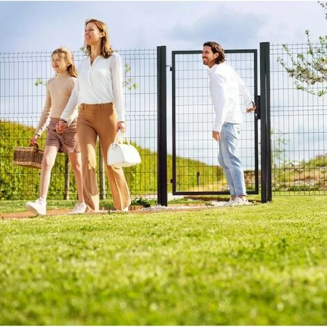EASYCLOTURE Portillon Grillagé En Acier Galvanisé Maille 100 X 50 Passage 1m X 1m00 Gris Anthracite 6 EASYCLOTURE Portillon Grillagé En Acier Galvanisé Maille 100 X 50 Passage 1m X 1m00 Gris Anthracite – Image 4
