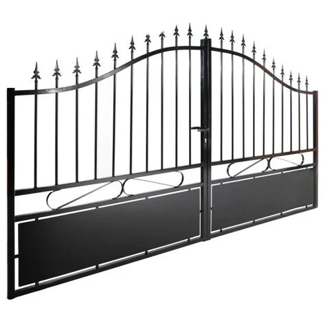 EASY CLOTURE Portail Fer Noir Double Battant Jais 3m00 4 EASY CLOTURE Portail Fer Noir Double Battant Jais 3m00 – Image 2