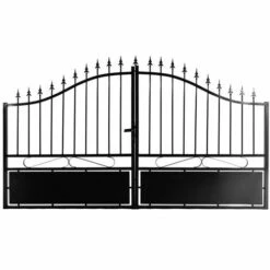 EASY CLOTURE Portail Aluminium Noir Double Battant Jais 4m00