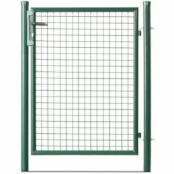 EASY CLOTURE Portillon Grillagé En Acier Galvanisé Maille 50 X 50 Passage 1m X 1m00 Vert