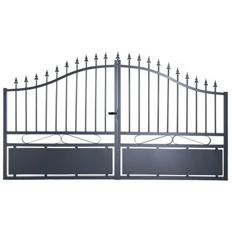 EASY CLOTURE Portail Aluminium Gris Double Battant Jais 4m00 3 EASY CLOTURE Portail Aluminium Gris Double Battant Jais 4m00