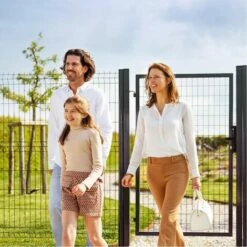 EASYCLOTURE Portillon Grillagé En Acier Galvanisé Maille 100 X 50 Passage 1m20 X 1m00 Gris Anthracite -Portail Soldes Boutique 64562628 4