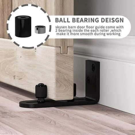 OSQI Guide Au Sol Portes Coulissantes De La Grange Montage Mural RéGlable Roulements à Billes à Guidage Noir 4 OSQI Guide Au Sol Portes Coulissantes De La Grange Montage Mural RéGlable Roulements à Billes à Guidage Noir – Image 2