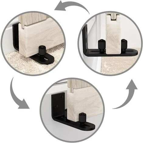 OSQI Guide Au Sol Portes Coulissantes De La Grange Montage Mural RéGlable Roulements à Billes à Guidage Noir 6 OSQI Guide Au Sol Portes Coulissantes De La Grange Montage Mural RéGlable Roulements à Billes à Guidage Noir – Image 4