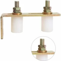 GALOZZOIT Porte De Glissière Ensemble Rouleaux À Double Guide En Nylon Réglable Avec Support L Post Pour Porte Roulante, Accessoires De Rouleaux De Guidage, L Support Boulonné En L Post Arrière -Portail Soldes Boutique 66267246 5