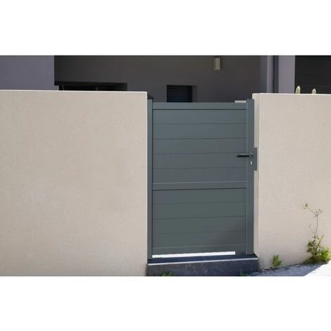 EASYCLOTURE Portillon Aluminium Plein - Easy Alu - Gris Anthracite 5 EASYCLOTURE Portillon Aluminium Plein - Easy Alu - Gris Anthracite – Image 3