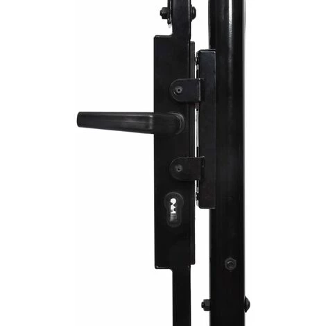 LES TENDANCES Portillon Simple Porte Avec Dessus à Pointe Acier 1x1,75 M Noir 6 LES TENDANCES Portillon Simple Porte Avec Dessus à Pointe Acier 1x1,75 M Noir – Image 4