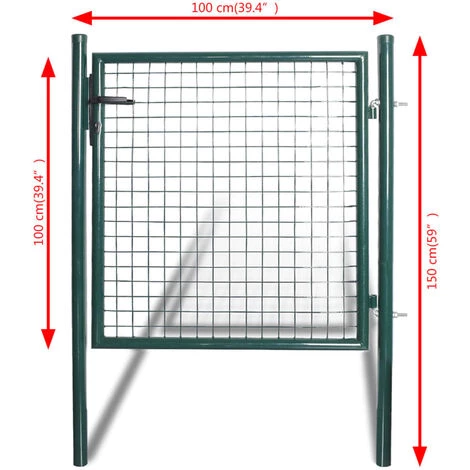 LES TENDANCES Portail De Clôture à Porte Simple Acier Enduit De Poudre 4 LES TENDANCES Portail De Clôture à Porte Simple Acier Enduit De Poudre – Image 2