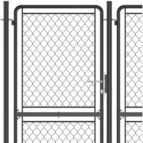 LES TENDANCES Portail De Jardin Acier 200x395 Cm Anthracite 6 LES TENDANCES Portail De Jardin Acier 200x395 Cm Anthracite – Image 4