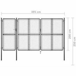 LES TENDANCES Portail De Jardin Acier 200x395 Cm Anthracite 11 LES TENDANCES Portail De Jardin Acier 200x395 Cm Anthracite -Portail Soldes Boutique 66897950 5