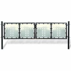 LES TENDANCES Portail Simple De Clôture Noir 300x125 Cm