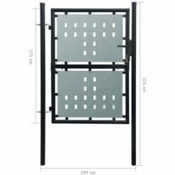 LES TENDANCES Portail Simple De Clôture Noir 100x225 Cm -Portail Soldes Boutique 66923495 5