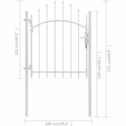 LES TENDANCES Portail De Jardin Acier 1 X 1,75 M Blanc 11 LES TENDANCES Portail De Jardin Acier 1 X 1,75 M Blanc -Portail Soldes Boutique 66923499 5