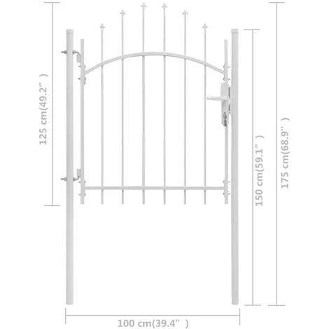 LES TENDANCES Portail De Jardin Acier 1 X 1,75 M Blanc 7 LES TENDANCES Portail De Jardin Acier 1 X 1,75 M Blanc – Image 5