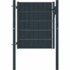 LES TENDANCES Portail De Clôture PVC Et Acier 100x101 Cm Anthracite 1 LES TENDANCES Portail De Clôture PVC Et Acier 100x101 Cm Anthracite -Portail Soldes Boutique 66923541 1