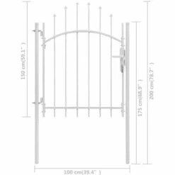 LES TENDANCES Portail De Jardin Acier 1 X 2 M Blanc 11 LES TENDANCES Portail De Jardin Acier 1 X 2 M Blanc -Portail Soldes Boutique 66924098 5