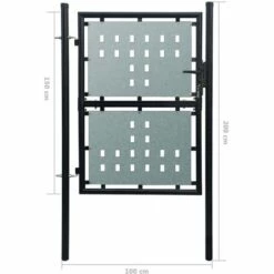 LES TENDANCES Portail Simple De Clôture Noir 100x200 Cm 11 LES TENDANCES Portail Simple De Clôture Noir 100x200 Cm -Portail Soldes Boutique 66924253 5