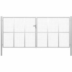 LES TENDANCES Porte De Jardin Acier Galvanisé 415x225 Cm Argenté