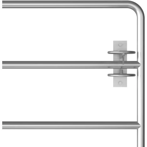 LES TENDANCES Portillon à 5 Barres Acier (95-170)x90 Cm Argenté 6 LES TENDANCES Portillon à 5 Barres Acier (95-170)x90 Cm Argenté – Image 4