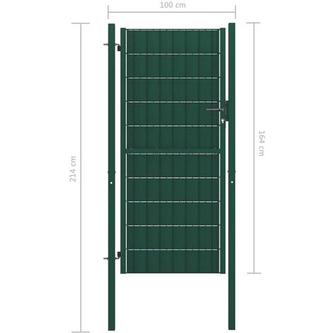 LES TENDANCES Portail De Clôture PVC Et Acier 100x164 Cm Vert 6 LES TENDANCES Portail De Clôture PVC Et Acier 100x164 Cm Vert – Image 4