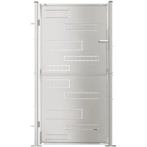 TRUE DEAL Portail De Jardin 100x180 Cm Acier Inoxydable 4 TRUE DEAL Portail De Jardin 100x180 Cm Acier Inoxydable – Image 2