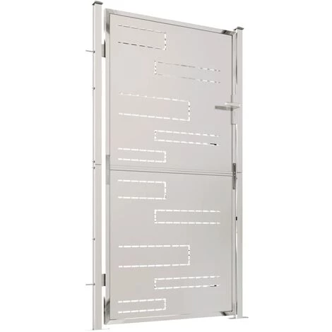 TRUE DEAL Portail De Jardin 100x180 Cm Acier Inoxydable 5 TRUE DEAL Portail De Jardin 100x180 Cm Acier Inoxydable – Image 3