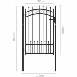 TRUE DEAL Portail De Clôture Avec Pointes Acier 100x150 Cm Noir -Portail Soldes Boutique 67540307 5