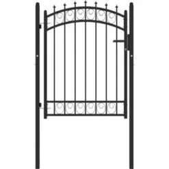 TRUE DEAL Portail De Clôture Avec Pointes Acier 100x125 Cm Noir