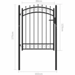 TRUE DEAL Portail De Clôture Avec Pointes Acier 100x125 Cm Noir -Portail Soldes Boutique 67541568 5