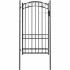 TRUE DEAL Portail De Clôture Avec Dessus Arqué Acier 100x175 Cm Noir 2 TRUE DEAL Portail De Clôture Avec Dessus Arqué Acier 100x175 Cm Noir -Portail Soldes Boutique 67542484 1