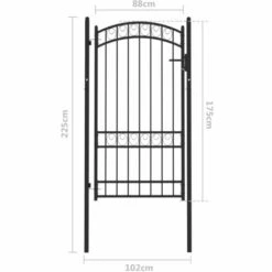 TRUE DEAL Portail De Clôture Avec Dessus Arqué Acier 100x175 Cm Noir 11 TRUE DEAL Portail De Clôture Avec Dessus Arqué Acier 100x175 Cm Noir -Portail Soldes Boutique 67542484 5