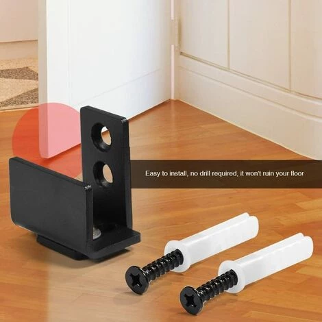 ENLENK Quincaillerie Fixée Au Mur Avec Guide De Porte De Grange Coulissante En Acier Au Carbone Noir Pour Guidage Au Sol Pour Usage Intensif 6 ENLENK Quincaillerie Fixée Au Mur Avec Guide De Porte De Grange Coulissante En Acier Au Carbone Noir Pour Guidage Au Sol Pour Usage Intensif – Image 4