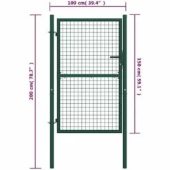 FUHUIDATRADING Portail De Clôture Acier 100x150 Cm Vert 11 FUHUIDATRADING Portail De Clôture Acier 100x150 Cm Vert -Portail Soldes Boutique 67816858 5