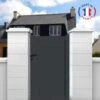 PACKIT Portillon Aluminium Modèle Plein En Kit Dimension L.1000 (entre Piliers) X H.1500 Mm Couleurs Gris (RAL 7016) -Portail Soldes Boutique 7028732 1