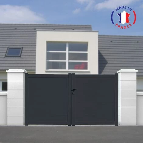 PACKIT Portail Aluminium Battant Plein En Kit Dimension L.3000 (entre Piliers)X H.1500 Mm Couleurs Gris (RAL 7016) 3 PACKIT Portail Aluminium Battant Plein En Kit Dimension L.3000 (entre Piliers)X H.1500 Mm Couleurs Gris (RAL 7016)