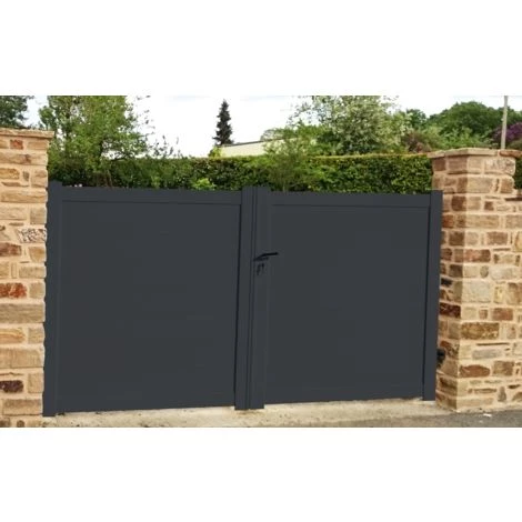 PACKIT Portail Aluminium Battant Plein En Kit Dimension L.3000 (entre Piliers)X H.1500 Mm Couleurs Gris (RAL 7016) 4 PACKIT Portail Aluminium Battant Plein En Kit Dimension L.3000 (entre Piliers)X H.1500 Mm Couleurs Gris (RAL 7016) – Image 2