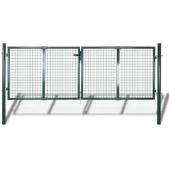 VidaXL Portail De Clôture En Grillage Galvanisée 289x75 Cm/306x125 Cm - Vert