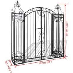 VidaXL Portillon Ornemental De Jardin Fer Forgé 122 X 20,5 X 134 Cm - Noir 9 VidaXL Portillon Ornemental De Jardin Fer Forgé 122 X 20,5 X 134 Cm - Noir -Portail Soldes Boutique 734542 3