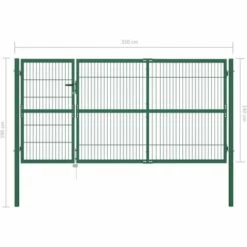 VidaXL Portail De Clôture De Jardin Avec Poteaux 350x140 Cm Acier Vert - Vert 11 VidaXL Portail De Clôture De Jardin Avec Poteaux 350x140 Cm Acier Vert - Vert -Portail Soldes Boutique 8171573 5